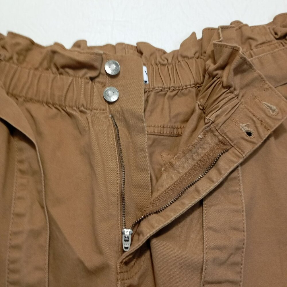 Ava & Viv Shorts 1X  Womens Paperbag Waist Brown With Belt - Picture 6 of 10